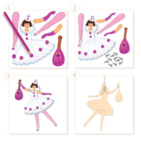 Djeco Djeco - trekpoppen om in te kleuren - tutu's