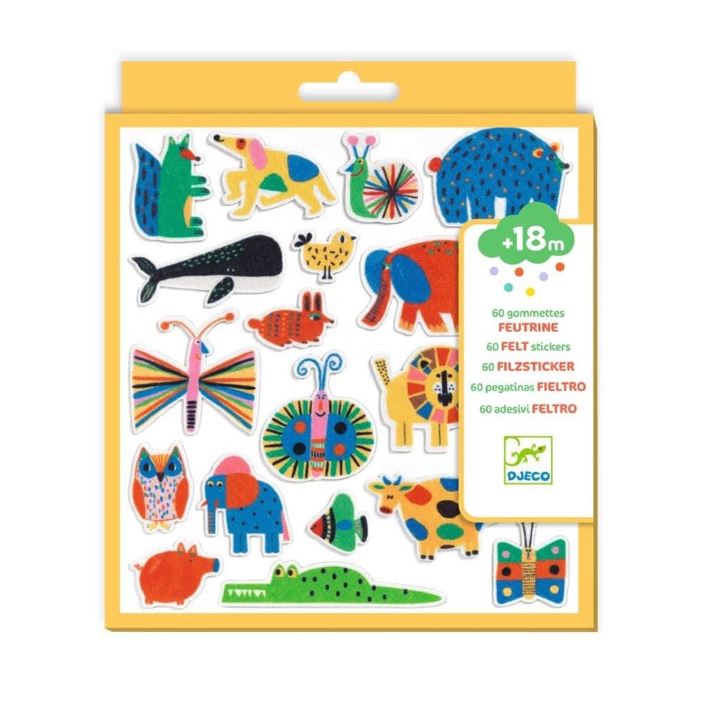 Djeco Djeco - vilten stickers - dieren overal