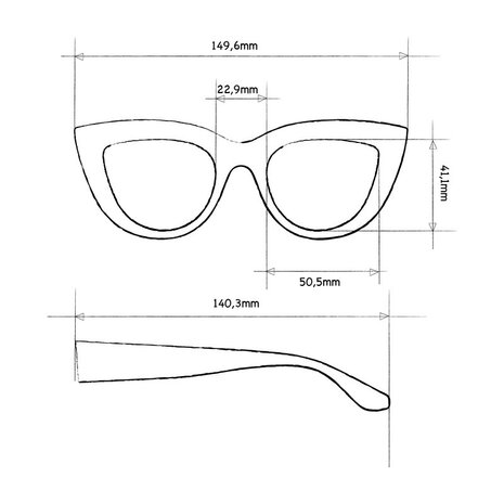 Okkia Okkia - leesbril Claudia - big cat eye - black
