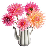 Flatflowers Flat flowers - raamsticker - dahlia retro (30 x 30 cm)