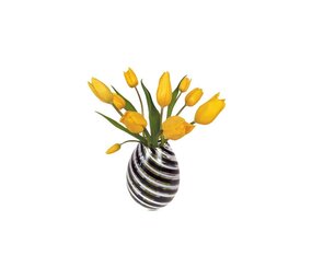 Flatflowers Flat flowers - ansichtkaart raamsticker - tulp geel gestreept (15 x 15 cm)