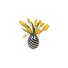 Flatflowers Flat flowers - ansichtkaart raamsticker - tulp geel gestreept (15 x 15 cm)