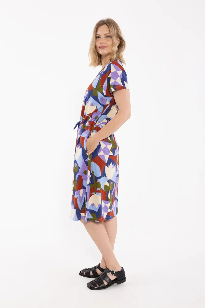 Danefae Danefae - danouioui slub ss dress - dark blue geofleur