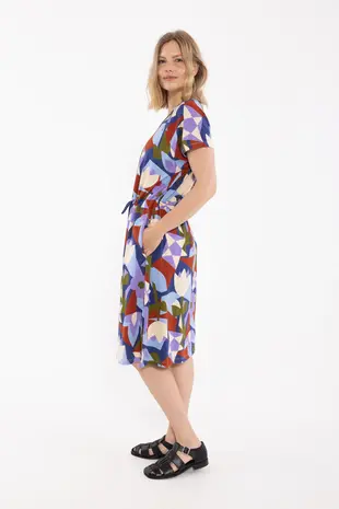 Danefae Danefae - danouioui slub ss dress - dark blue geofleur