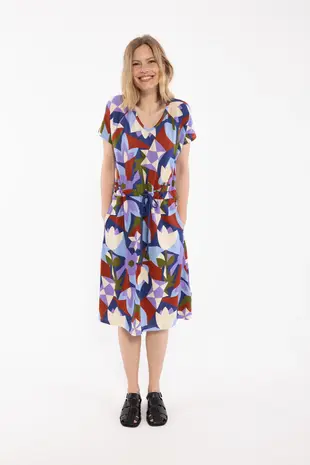 Danefae Danefae - danouioui slub ss dress - dark blue geofleur