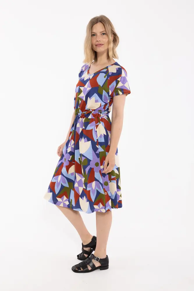 Danefae Danefae - danouioui slub ss dress - dark blue geofleur