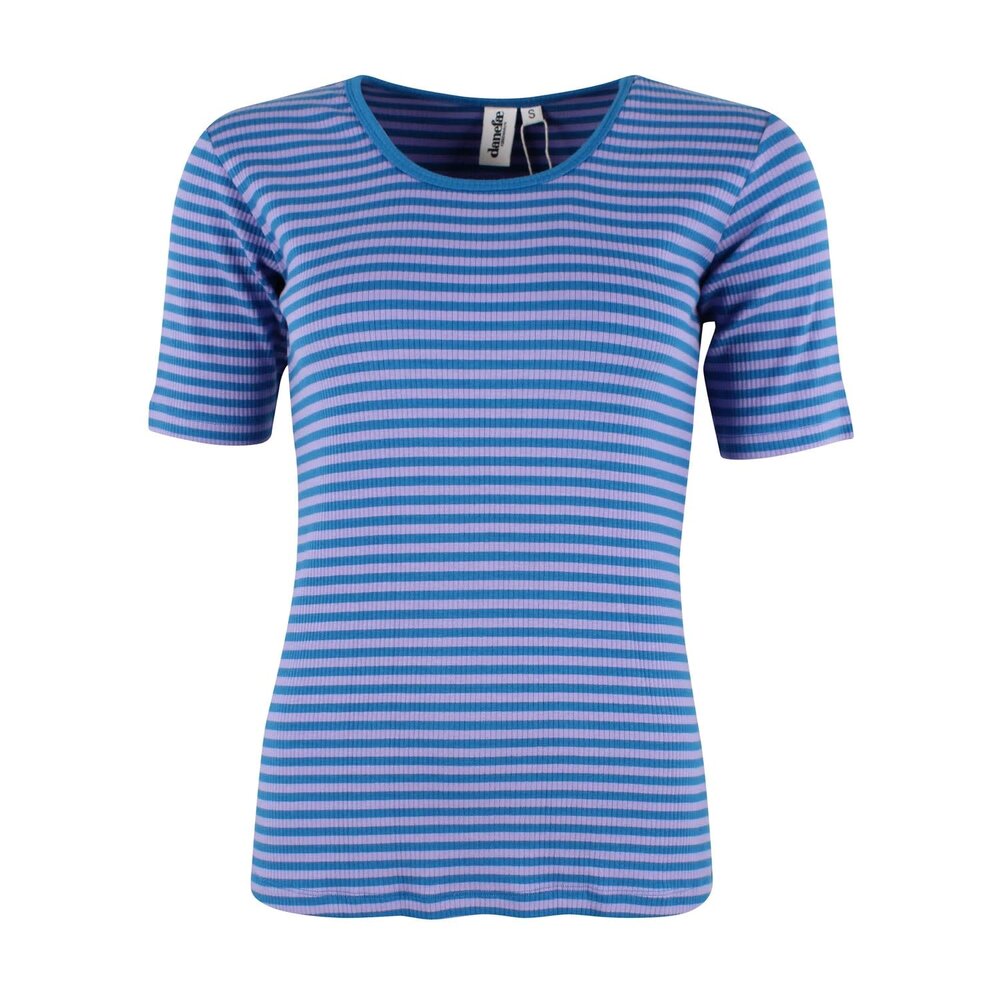 Danefae Danefae - danerolemodel ribbing tee - light lilac/warm blue