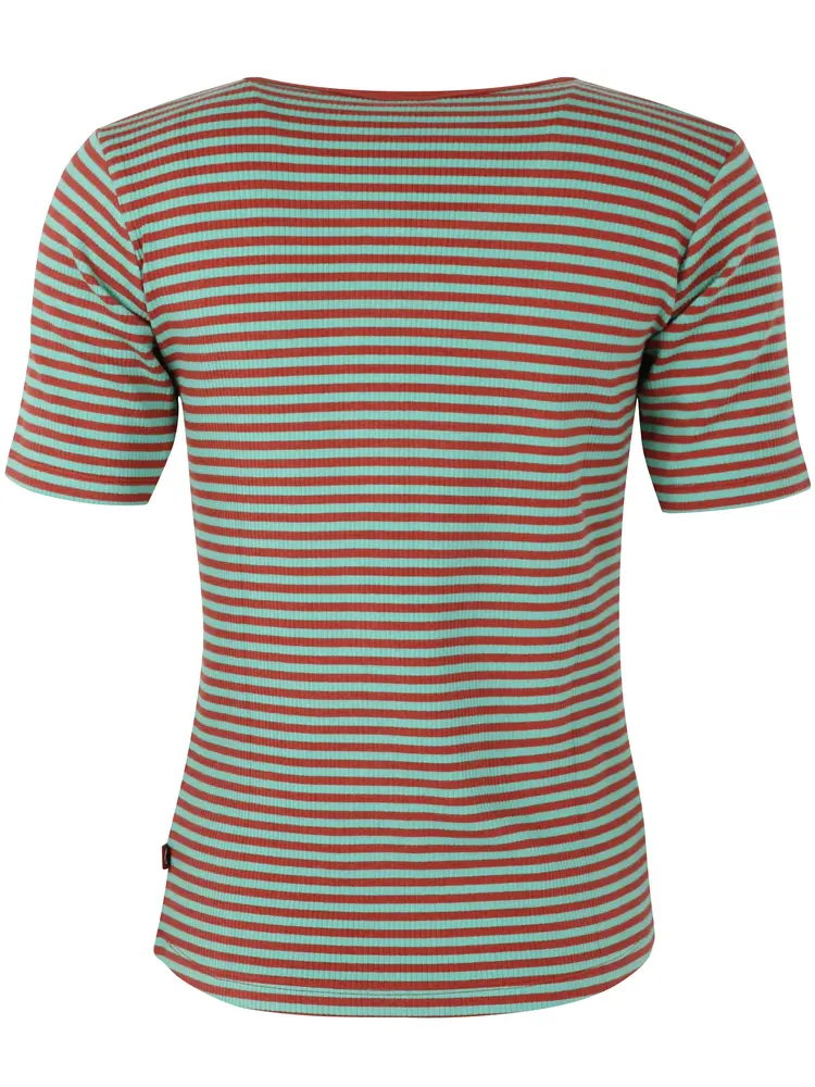Danefae Danefae - danerolemodel ribbing tee - faded mint/chili