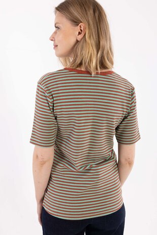 Danefae Danefae - danerolemodel ribbing tee - faded mint/chili