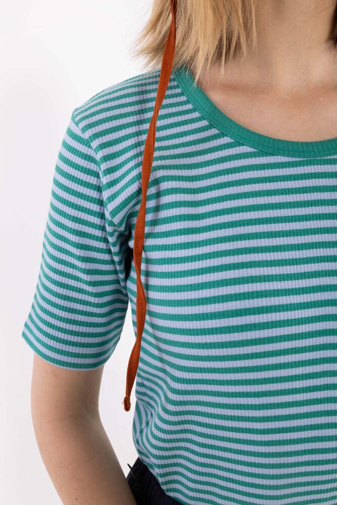 Danefae Danefae - danerolemodel ribbing tee - cold sky/teal lake