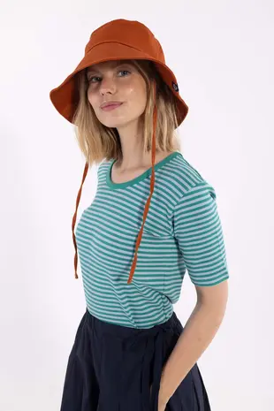 Danefae Danefae - danerolemodel ribbing tee - cold sky/teal lake