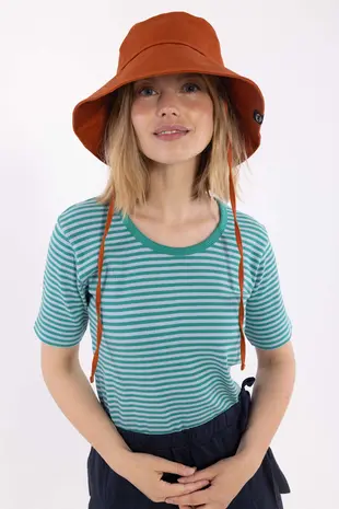 Danefae Danefae - danerolemodel ribbing tee - cold sky/teal lake