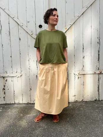 Danefae Danefae - daneminna smooth poplin skirt - nougat