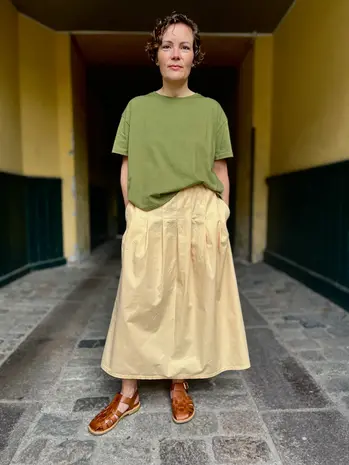 Danefae Danefae - daneminna smooth poplin skirt - nougat