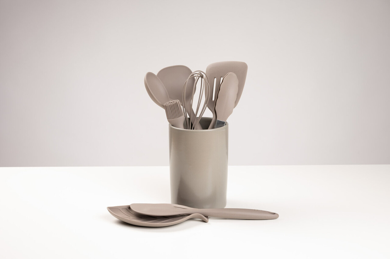Tools2cook Tools2cook - aardewerk spatelpot - nutmeg grey