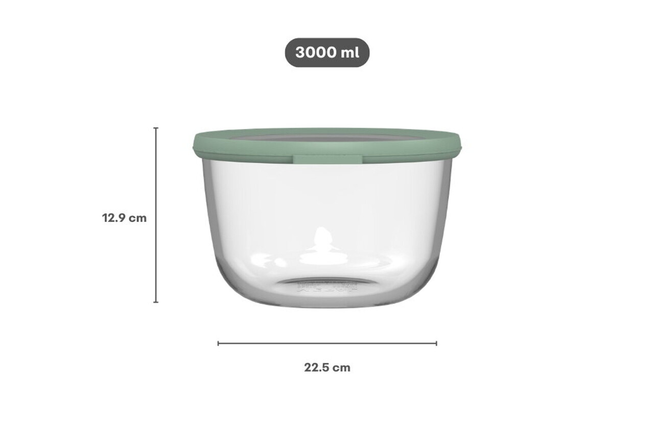 Mepal Mepal - multikom cirqula rond glas 3000 ml - nordic sage Mepal Mepal - multikom cirqula rond glas 3000 ml - nordic sage