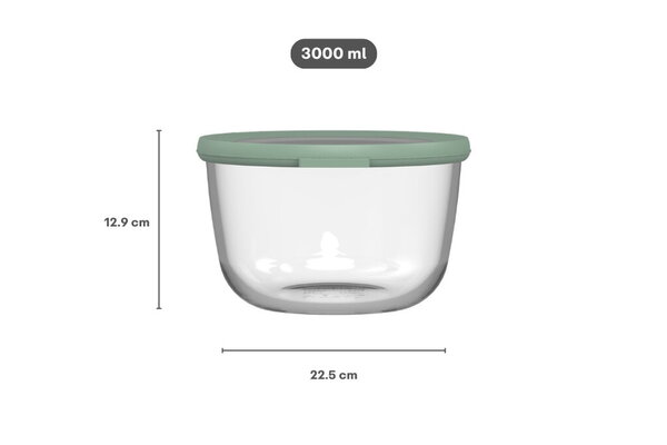 Mepal Mepal - multikom cirqula rond glas 3000 ml - nordic sage Mepal Mepal - multikom cirqula rond glas 3000 ml - nordic sage