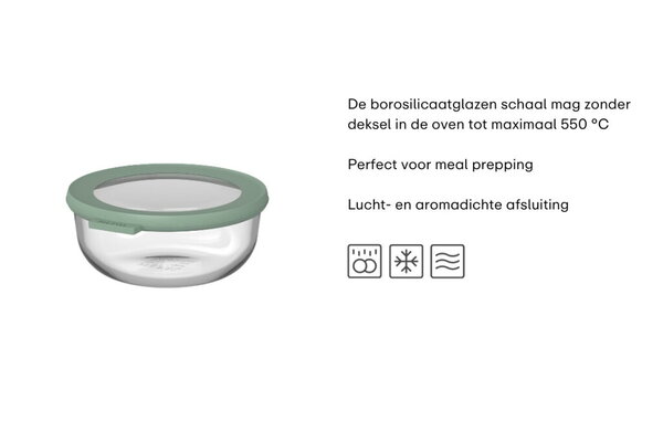 Mepal Mepal - multikom cirqula rond glas 3000 ml - nordic sage Mepal Mepal - multikom cirqula rond glas 3000 ml - nordic sage