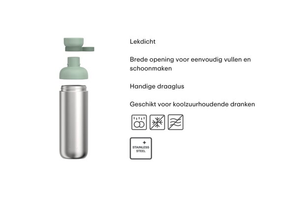 Mepal Mepal - rvs waterfles vita 500 ml - nordic black