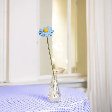 Sjaal met verhaal Sjaal met verhaal - bloem margrietje - lichtblauw