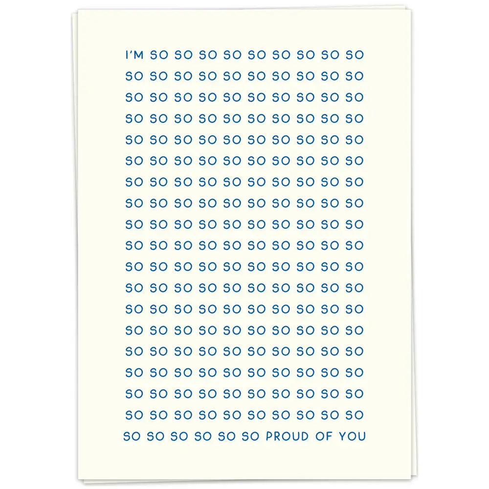 Kaart Blanche Kaart blanche - wenskaart - so so so proud