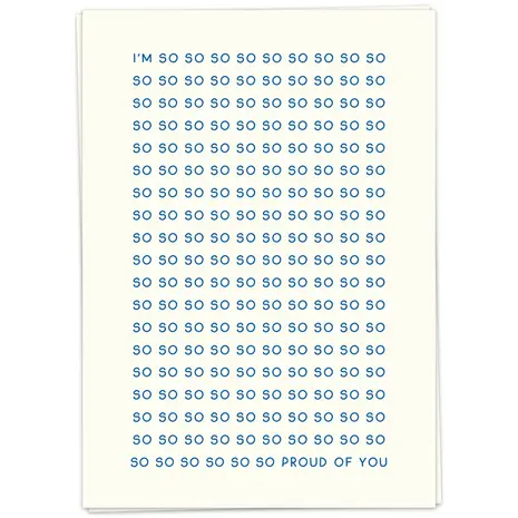 Kaart Blanche Kaart blanche - wenskaart - so so so proud