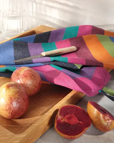Cawö Cawö - theedoek - lifestyle stripes donker breed (50x70 cm)