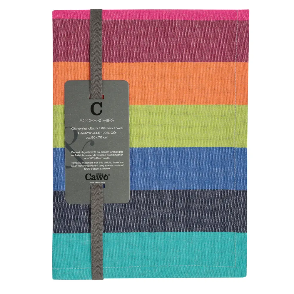 Cawö Cawö - theedoek - lifestyle stripes donker breed (50x70 cm)