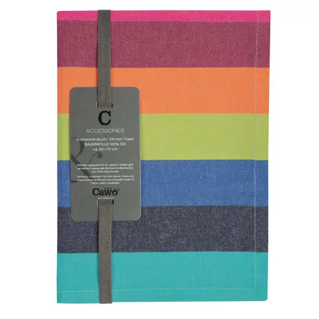 Cawö Cawö - theedoek - lifestyle stripes donker breed (50x70 cm)