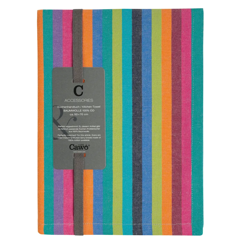Cawö Cawö - theedoek - lifestyle stripes donker (50x70 cm)