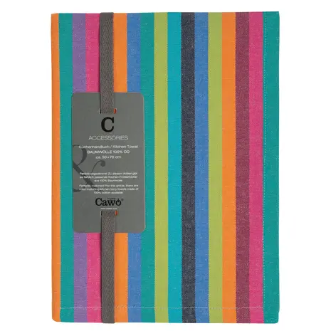 Cawö Cawö - theedoek - lifestyle stripes donker (50x70 cm)