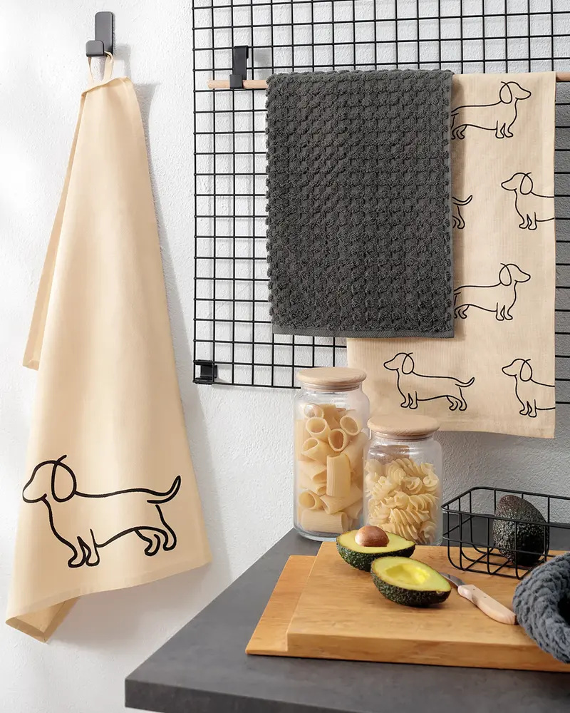 Cawö Cawö - theedoek - we love dogs (50x70 cm)