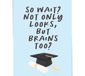 Kaart Blanche Kaart blanche - wenskaart - brains too