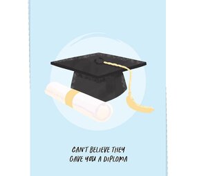 Kaart Blanche Kaart blanche - wenskaart - you a diploma