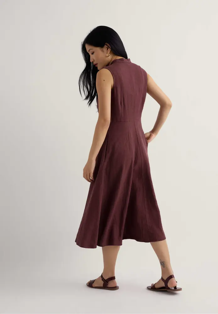 Seasalt Seasalt - sleeveless carved wood dress - cacao Seasalt Seasalt - sleeveless carved wood dress - cacao