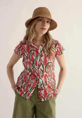Seasalt Seasalt - rushmaker shirt - red hot poker chalk