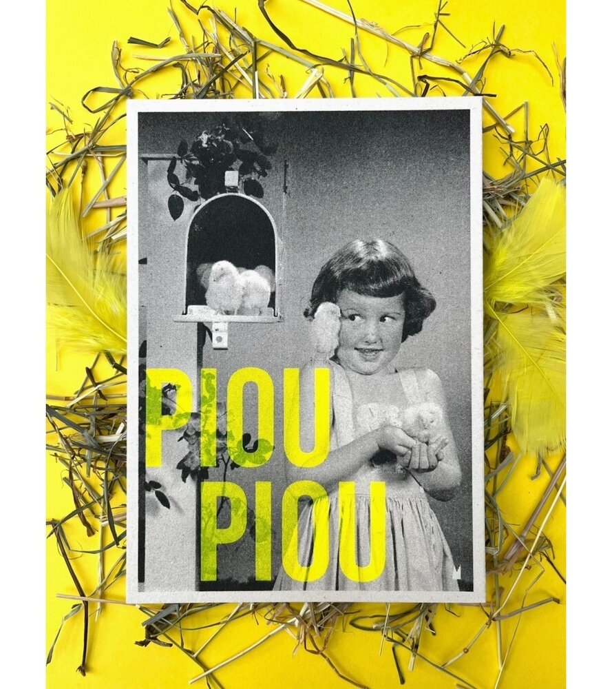 Carte Kencre Carte kencre - zeefdruk print L (A4) - piou piou Carte Kencre Carte kencre - zeefdruk print L (A4) - piou piou