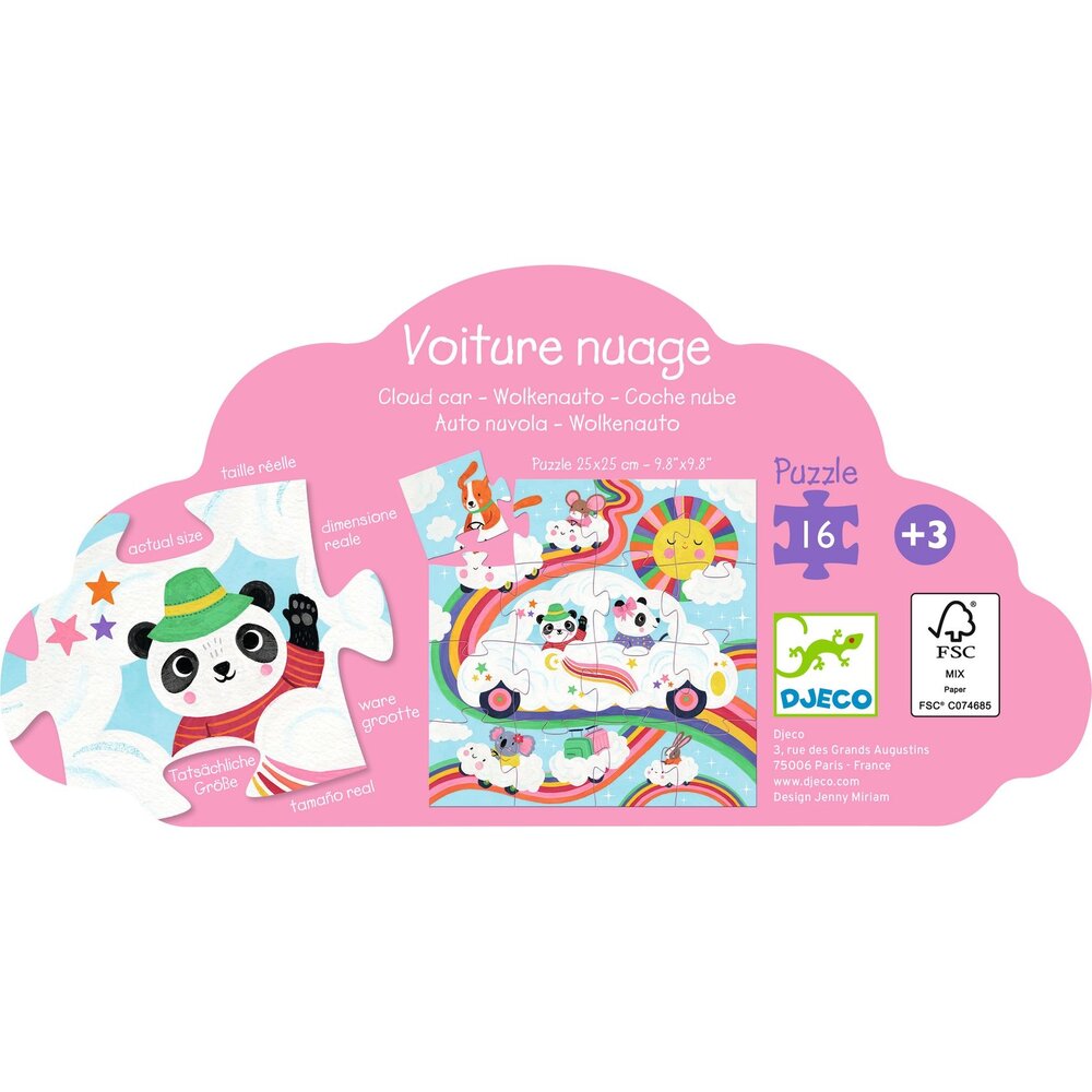 Djeco Djeco - puzzel - wolkenauto (16 stukjes) Djeco Djeco - puzzel - wolkenauto (16 stukjes)