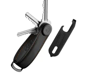 Orbitkey Orbitkey - key organizer - gift set - crazy horse black (orange stitching) Orbitkey Orbitkey - key organizer - gift set - crazy horse black (orange stitching)