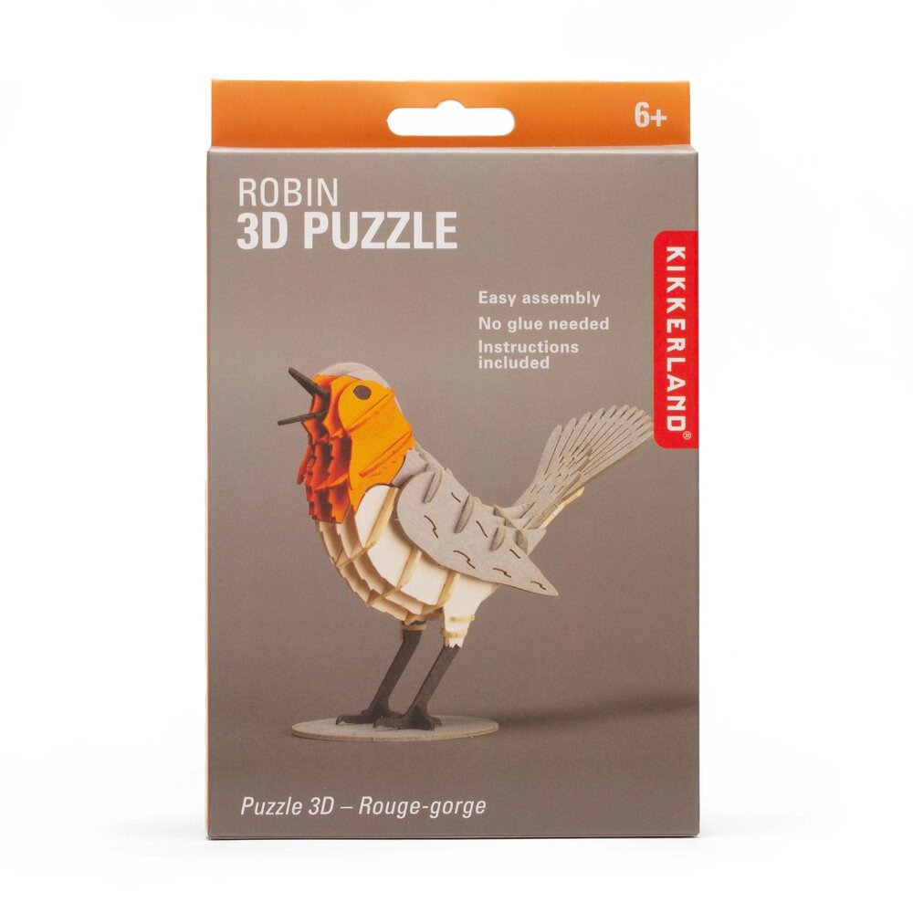 Kikkerland Kikkerland - 3d puzzel - roodborstje Kikkerland Kikkerland - 3d puzzel - roodborstje