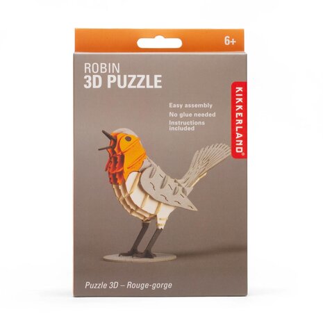 Kikkerland Kikkerland - 3d puzzel - roodborstje Kikkerland Kikkerland - 3d puzzel - roodborstje