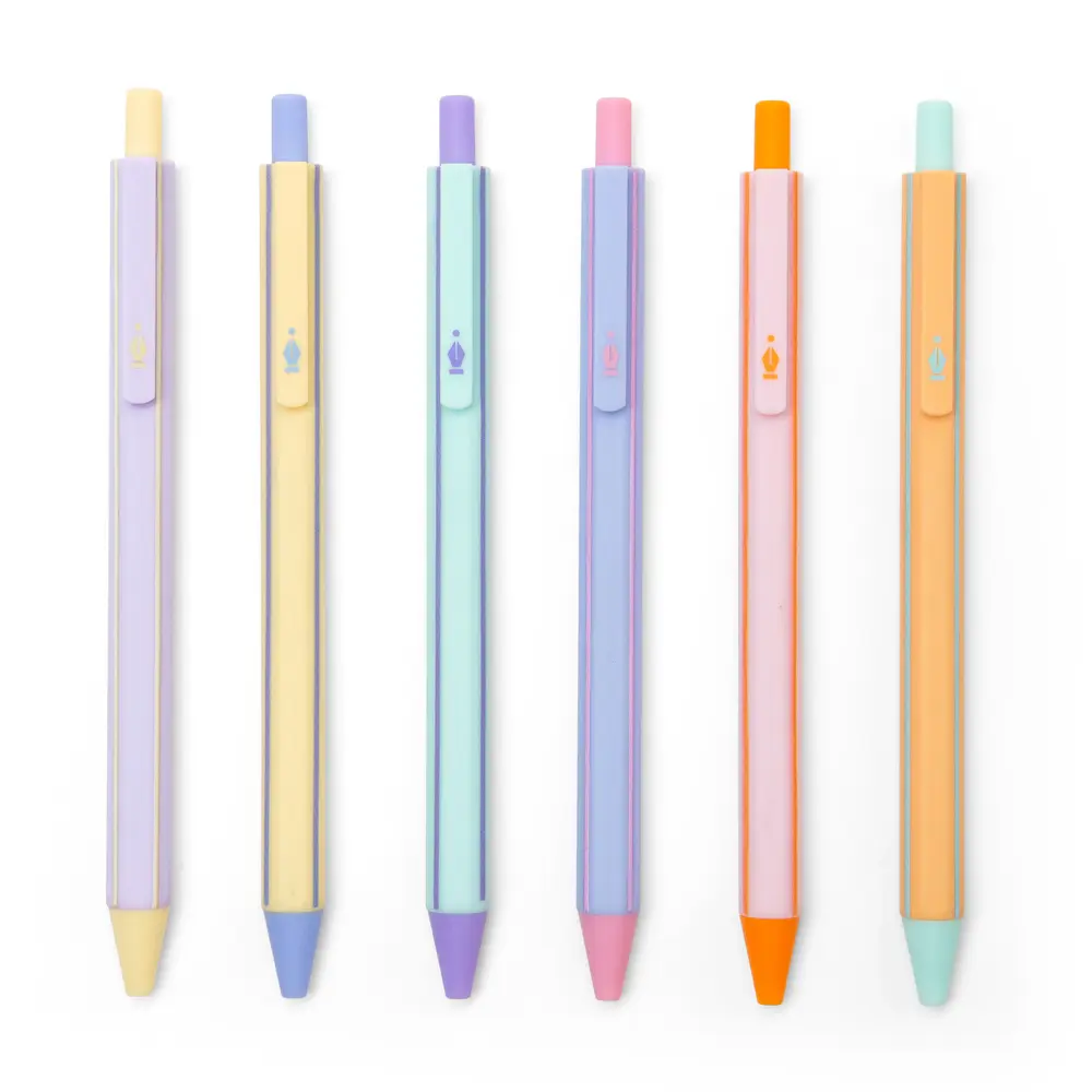 Kikkerland Kikkerland - inkerie - navulbare glitter gel pens (set van 6)
