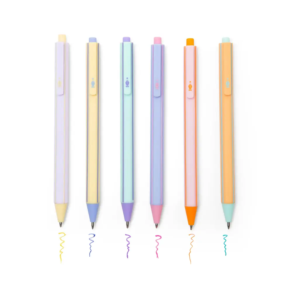 Kikkerland Kikkerland - inkerie - navulbare glitter gel pens (set van 6)