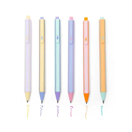 Kikkerland Kikkerland - inkerie - navulbare glitter gel pens (set van 6)