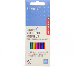 Kikkerland Kikkerland - inkerie - navulling glitter gel pens (set van 6)