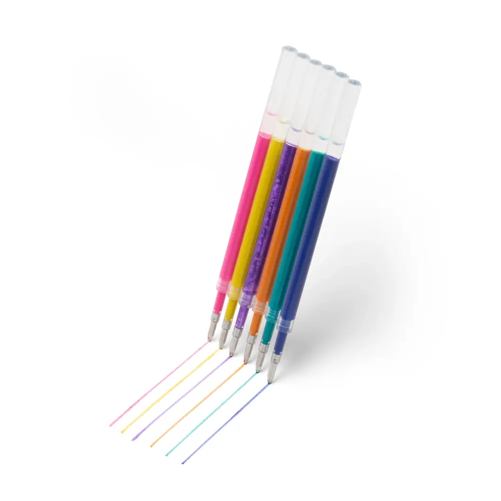 Kikkerland Kikkerland - inkerie - navulling glitter gel pens (set van 6)