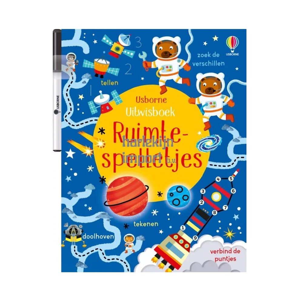 Usborne Uitwisboek - ruimte spelletjes Usborne Uitwisboek - ruimte spelletjes