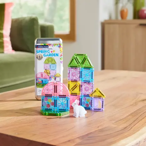 Magna-Tiles Magna-Tiles + micro mags - travel set - spring garden(26 stuks)