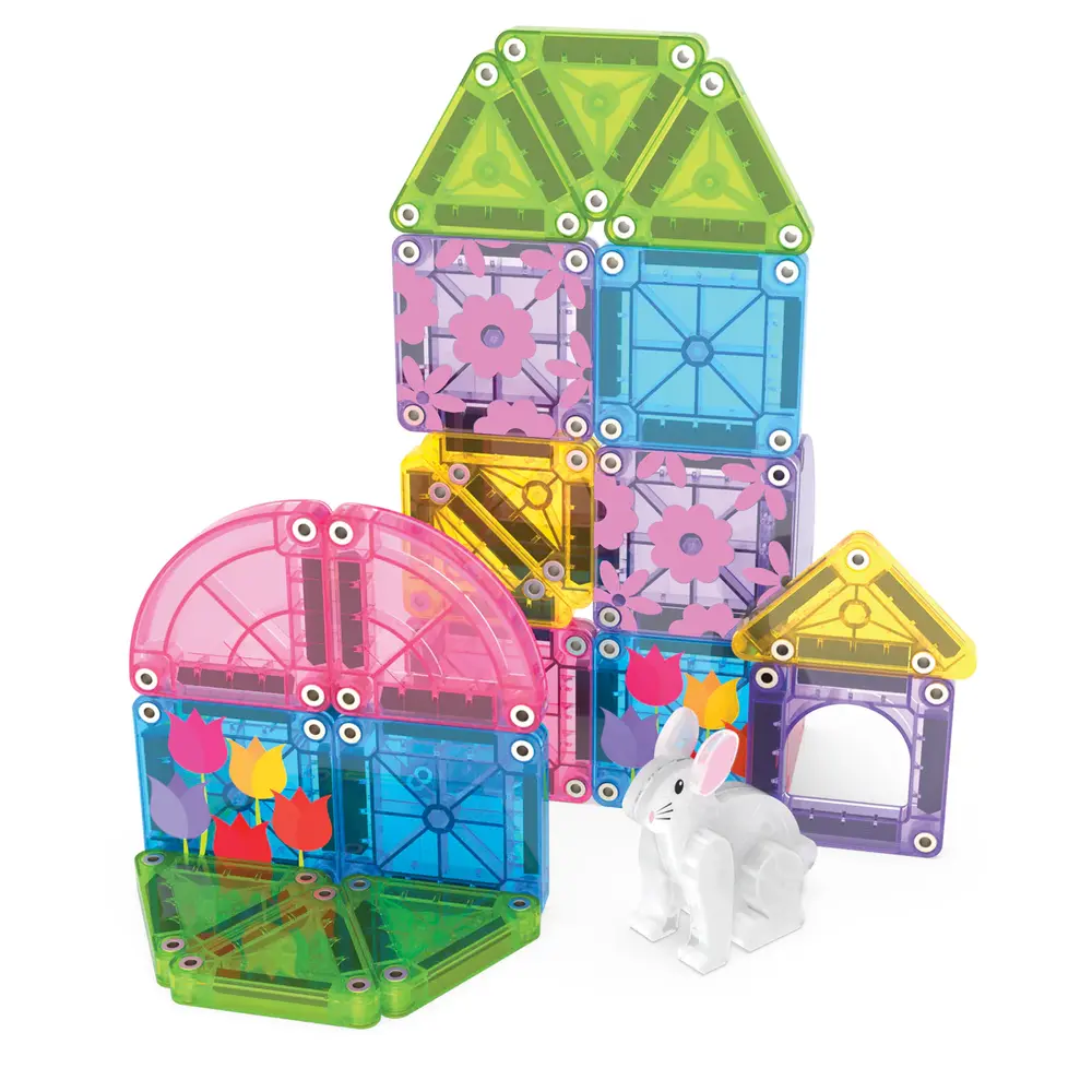 Magna-Tiles Magna-Tiles + micro mags - travel set - spring garden(26 stuks)