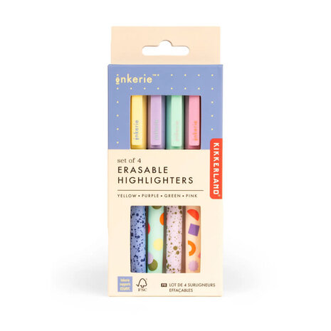Kikkerland Kikkerland - inkerie - uitwisbare highlighters (set van 4)